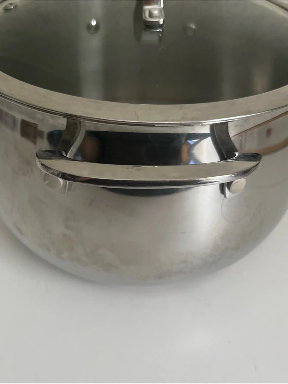 Stainless Steel Stock Pot with Glass Lid - Polished Silver
